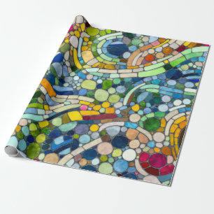 Färgstarka Småstarna Mosaic Art Presentpapper