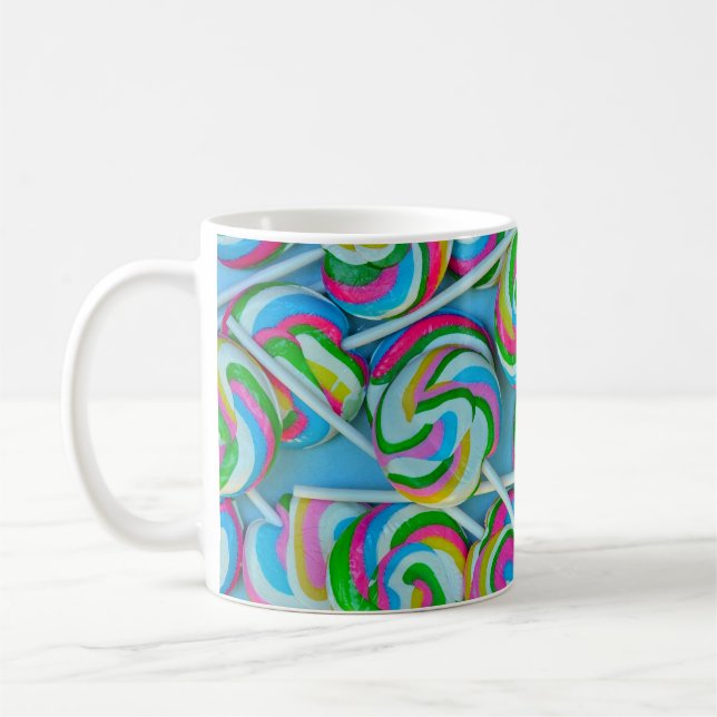 Färgstarka, snabbt flytande poppar mönster kaffemugg (Vänster)