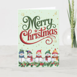 Färgstarka Snögubbar Helgkort