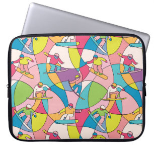 Färgstarka snöspolare: vintage sömlös mönster. laptop fodral