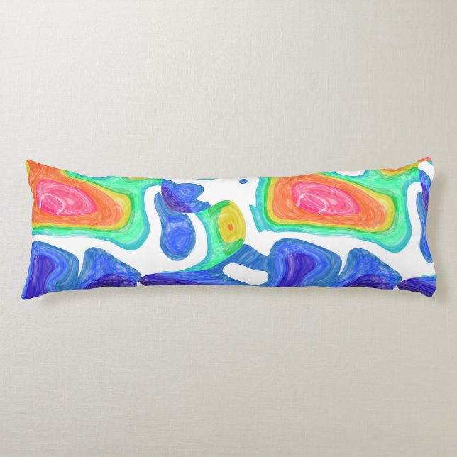 färgstarka snurrar kroppskudde (Framsidan)