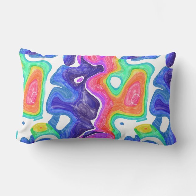 färgstarka snurrar lumbarkudde (Framsida)