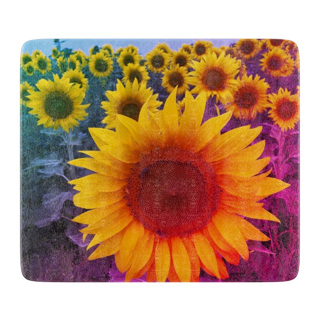 Färgstarka solrosblommor Photo Rustic Land Blommig (Framsidan)