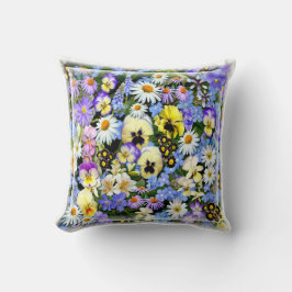 Färgstarka sommarblommor kudde