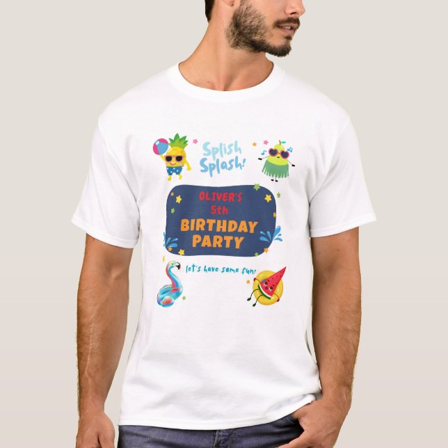 Färgstarka sommarföräldrar i Födelsedagsfesten Bas T Shirt (Framsida)