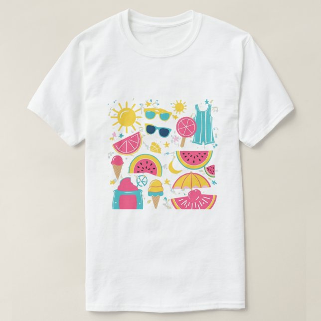 Färgstarka sommarvibes - Bright & Roligt Säsong T Shirt (Design framsida)