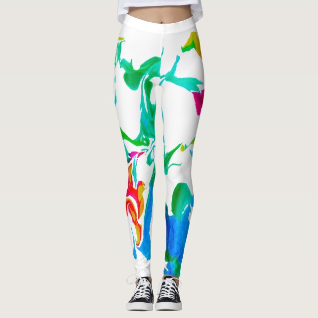 Färgstarka spindelnät leggings (Framsida)