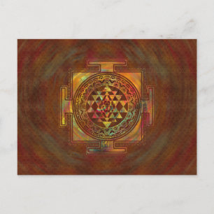 Färgstarka Sri Yantra/Sri Chakra Vykort