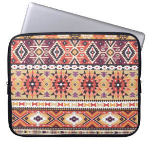 Färgstarka stammar stil, levande, sömlösa mönster. laptop fodral