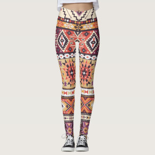 Färgstarka stammar stil, levande, sömlösa mönster. leggings