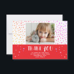 Färgstarka stjärnor Birthday Kids Girl Photo Tack Kort<br><div class="desc">Färgstarka Stars Birthday Kids Girl Photo Tackto You Card. Tack för att du får ett kort för dina vänner och din familj. Ladda upp fotot och anpassa kortet med ditt namn och din text. Kortet har färgstarka stjärnor och fläckar. Underbart som tack för att du fick kort för flickor.</div>