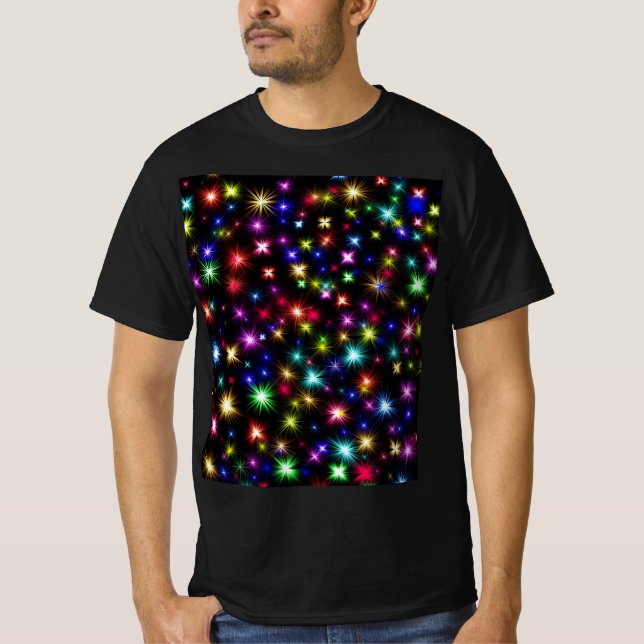 Färgstarka stjärnor Fireworks Design-27317 T Shirt (Framsida)