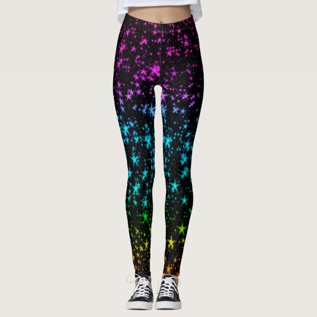 Färgstarka stjärnor leggings (Framsida)
