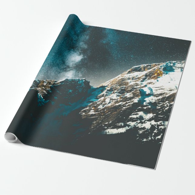 Färgstarka stjärnor presentpapper (Utrullad)