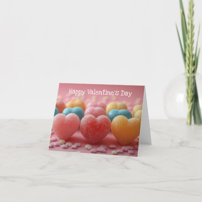 Färgstarka suger Hearts Valentines Hälsning Kort (Framsida)