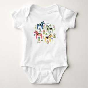 Färgstarka svenska Dala Horses T Shirt