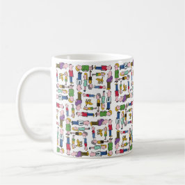 Färgstarka tecken mönstrade kaffemugg