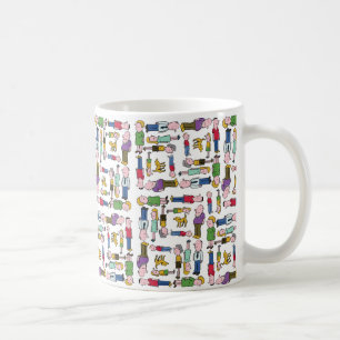 Färgstarka tecken mönstrade kaffemugg