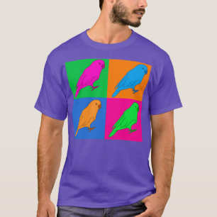 Färgstarka teckningar i Party Parrot Art Praces T Shirt