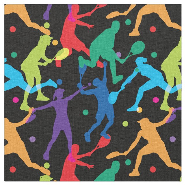 Färgstarka tennis silhouettes - anpassade! tyg (Närbild)
