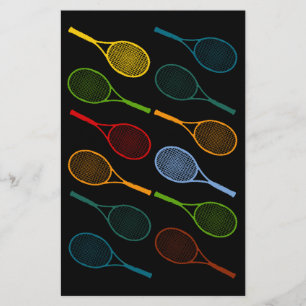 färgstarka tennisracketar mönster brevpapper