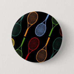 färgstarka tennisracketar mönster knapp