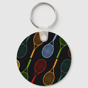 färgstarka tennisracketar mönster nyckelring