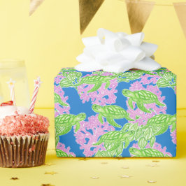 Färgstarka tropiska sköldpaddor Mönster Presentpapper