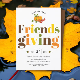 Färgstarka tryckfärgspumpar Friendsgiving Inbjudningar