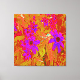 Färgstarka ultraviolett, Magenta och röda Wildblom Canvastryck