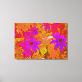 Färgstarka ultraviolett, Magenta och röda Wildblom Canvastryck