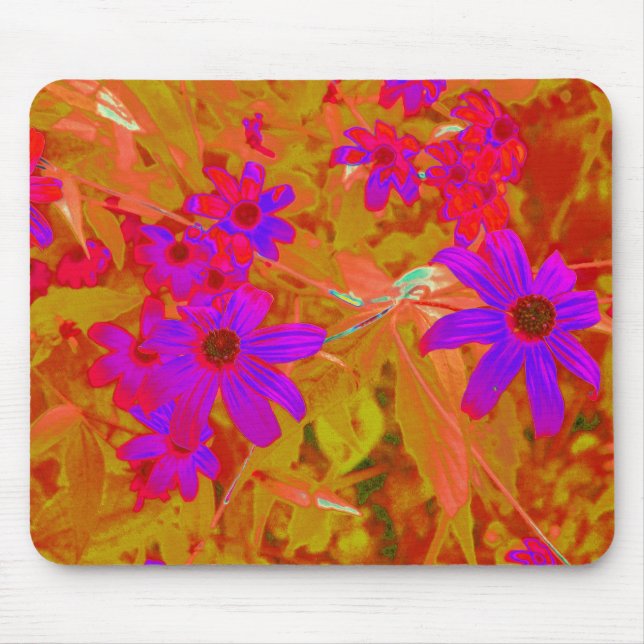 Färgstarka ultraviolett, Magenta och röda Wildblom Musmatta (Framsidan)