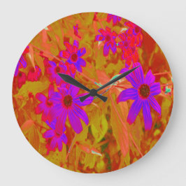 Färgstarka ultraviolett, Magenta och röda Wildblom Stor Klocka