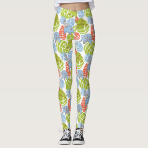 Färgstarka ungelelefanter leggings