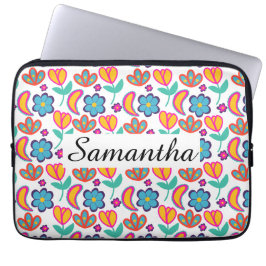 Färgstarka unika blommor laptop fodral