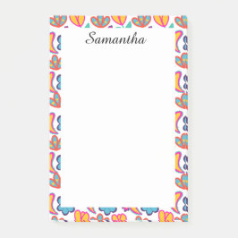 Färgstarka unika blommor post-it block