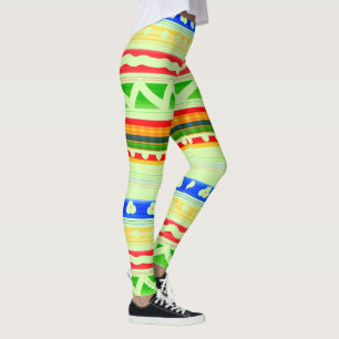 Färgstarka utskrifter av mönstrad färg leggings
