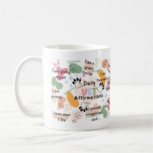 Färgstarka veterinärpositiva dagliga bekräftelser kaffemugg