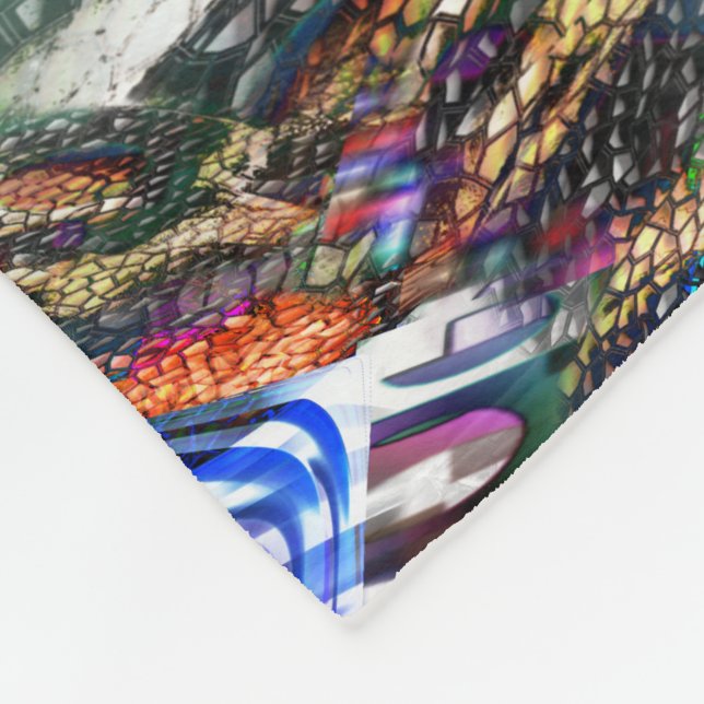 Färgstarka virtuella bildfluktuationer över slagsk fleecefilt (Hörn)