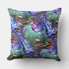 Färgstarka virtuella bildfluktuationer över slagsk kudde