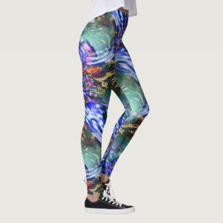 Färgstarka virtuella bildfluktuationer över slagsk leggings