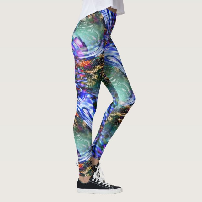 Färgstarka virtuella bildfluktuationer över slagsk leggings (Höger)