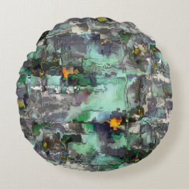 Färgstarka virtuella sten dominerade grått till gr rund kudde