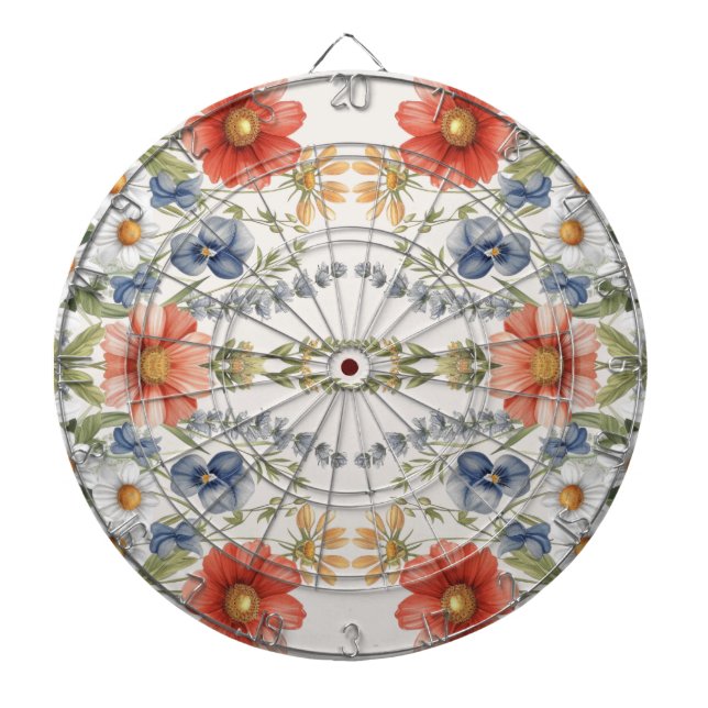 Färgstarka Wildblommor Dartboard Darttavla (Framsidan)