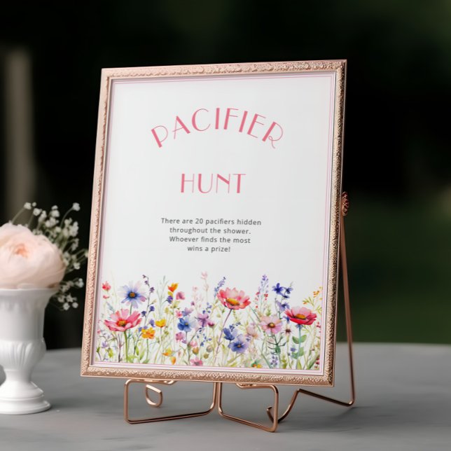 Färgstarka Wildblommor Nappar Hunt Baby Shower Poster (Skapare uppladdad)