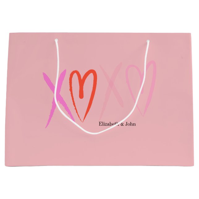 Färgstarka "XOXO" Hjärtar Alla hjärtans dag (Framsidan)