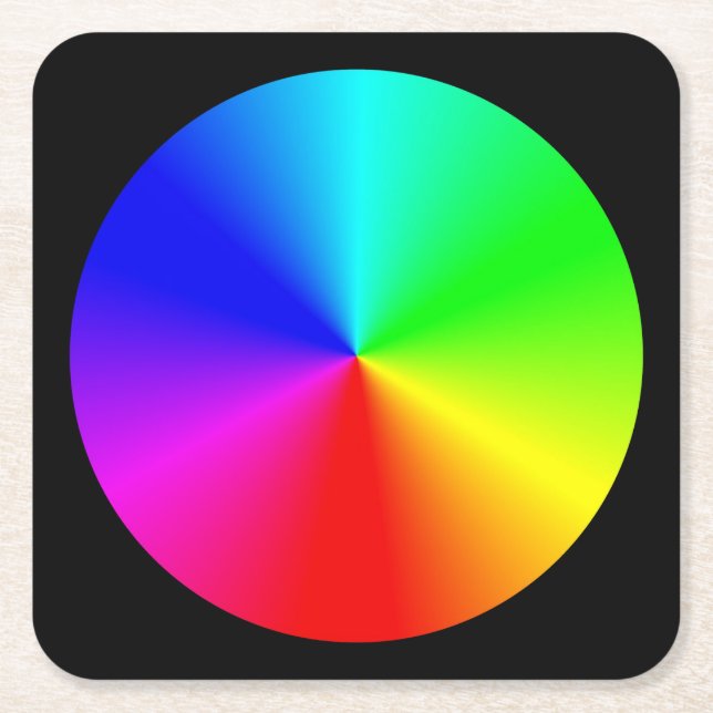 Färgstarkt blandat Färg-hjul Underlägg Papper Kvadrat (Framsidan)