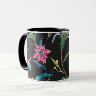 Färgstarkt blommönster, djärvt och dynamiskt mugg