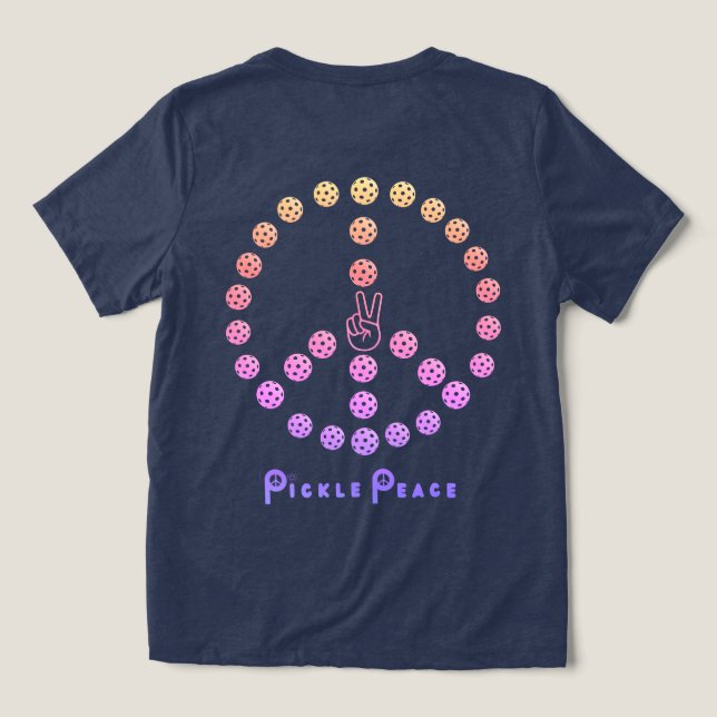 färgstarkt fredstecken med flera boll t shirt (Design Baksida)