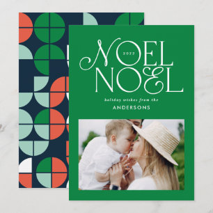 Färgstarkt ljus Noel-geometriskt foto Julkort